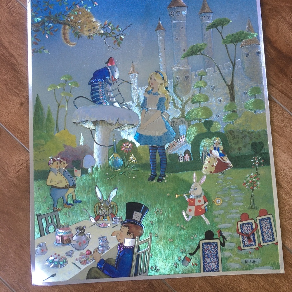 Vintage Dufex Alice in Wonderland Foil Print